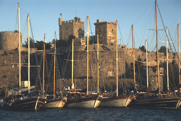And the Bodrum gullets docked in the old harbor.